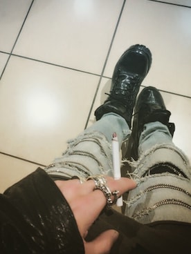 「CAROL CHRISTIAN POELL（キャロルクリスチャンポエル）のアイテム（ブーツ）」を使った、cannabis_115さん（メンズ・177cm）の冬コーディネート