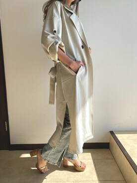 「春めきシューズ」｜「アイテム（トレンチコート）」を使った、𝕋𝕆𝕄𝕆𝕂𝕆𝔸ℕ𝔻𝕆さん（レディース・167cm）の春コーディネート