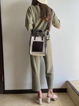 「ショルダーバッグ」｜「アイテム（スーツセット）」を使った、𝕋𝕆𝕄𝕆𝕂𝕆𝔸ℕ𝔻𝕆さん（レディース・167cm）の春コーディネート