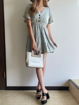 「ミニワンピ」｜𝕋𝕆𝕄𝕆𝕂𝕆𝔸ℕ𝔻𝕆さん（レディース・167cm）の春コーディネート
