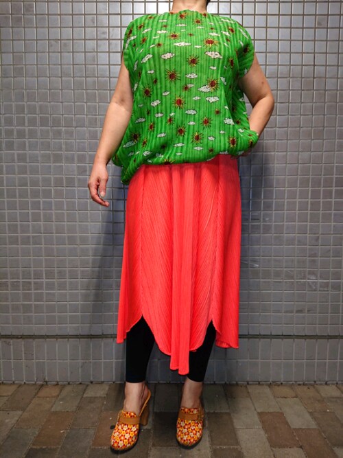 Tukmi Pleats Pleaseのワンピースを使ったコーディネート Wear Tukmi Pleats Pleaseのワンピースを使ったコーディネート Wear