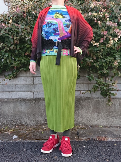 Tukmi Pleats Pleaseのワンピースを使ったコーディネート Wear Tukmi Pleats Pleaseのワンピースを使ったコーディネート Wear