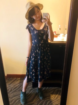 「ROXY（ロキシー）のアイテム（ワンピース/ドレス）」を使った、Tippiさん（レディース・168cm）の冬コーディネート