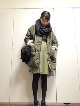 「みどり」｜「アイテム（ブルゾン）」を使った、SOMAさん（レディース・172cm）の冬コーディネート