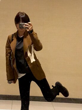 「abcd（ナシ）のアイテム（フォーマルスーツ/小物）」を使った、チョウチョウさん（レディース・168cm）の秋コーディネート