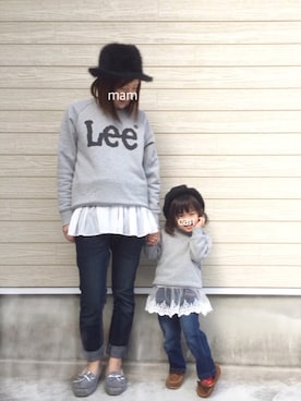 「スウェットトップス」｜「アイテム（その他）」を使った、きゃんさん（キッズ・90cm）の冬コーディネート