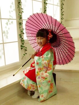 「お宮参り」｜「アイテム（その他）」を使った、きゃんさん（キッズ・90cm）の夏コーディネート