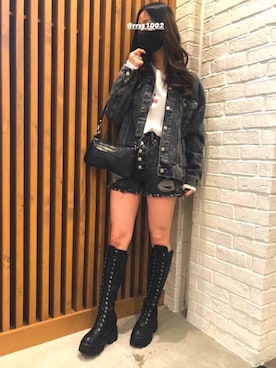 「SPINNS(スピンズ)のアイテム(デニムジャケット)」を使った、いとうさん(レディース・160cm)の春コーディネート