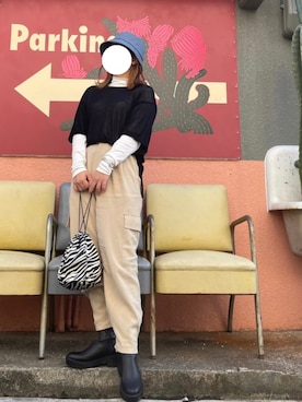 「沖縄」｜「アイテム（ブーツ）」を使った、gi-maさん（レディース・153cm）の春コーディネート