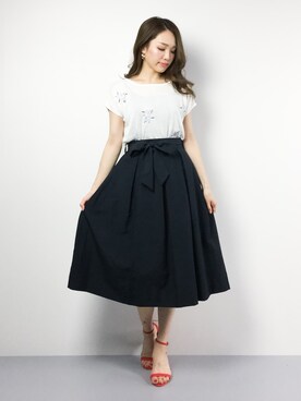 momokoさんの「タックギャザースカート_#」を使ったコーディネート