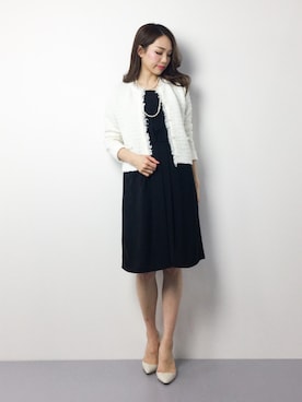 「MACKINTOSH PHILOSOPHY（ﾏｯｷﾝﾄｯｼｭ ﾌｨﾛｿﾌｨｰ）のアイテム（ノーカラージャケット）」を使った、momokoさん（レディース・165cm）の春コーディネート