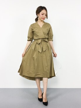 「NANO universe（ナノユニバース）のアイテム（シャツワンピース）」を使った、momokoさん（レディース・165cm）の夏コーディネート