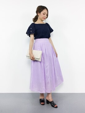 momokoさんの「綿ローンギャザースカート」を使ったコーディネート