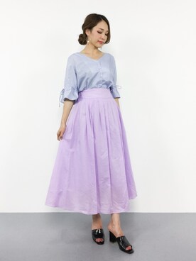momokoさんの「綿ローンギャザースカート」を使ったコーディネート
