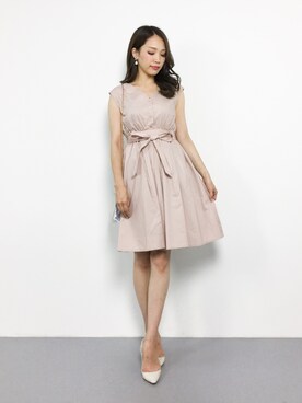 「MERCURYDUO（マーキュリーデュオ）のアイテム（シャツワンピース）」を使った、momokoさん（レディース・165cm）の夏コーディネート