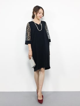 「A part by（アパートバイ）のOCソデレースワンピース2　770918（ドレス）」を使った、momokoさん（レディース・165cm）の秋コーディネート