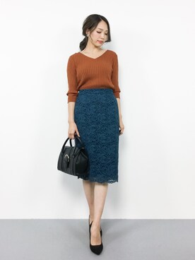 「Lilly Lynque（リリーリン）のアイテム」を使った、momokoさん（レディース・165cm）の秋コーディネート