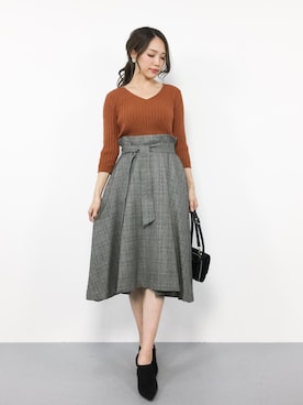 「Lilly Lynque（リリーリン）のアイテム」を使った、momokoさん（レディース・165cm）の秋コーディネート