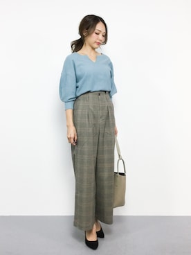 「STUDIOUS（ステュディオス）のアイテム（トートバッグ）」を使った、momokoさん（レディース・165cm）の秋コーディネート