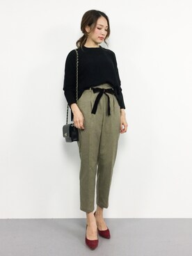 「PLAIN CLOTHING（プレーンクロージング）の【SALE!!プチプラ祭り】【14,500点突破】ダイヤ柄ステッチショルダーバッグ/ポシェット（ショルダーバッグ）」を使った、momokoさん（レディース・165cm）の秋コーディネート