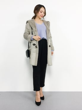 「Honeys（ハニーズ）のアイテム（ダッフルコート）」を使った、momokoさん（レディース・165cm）の秋コーディネート