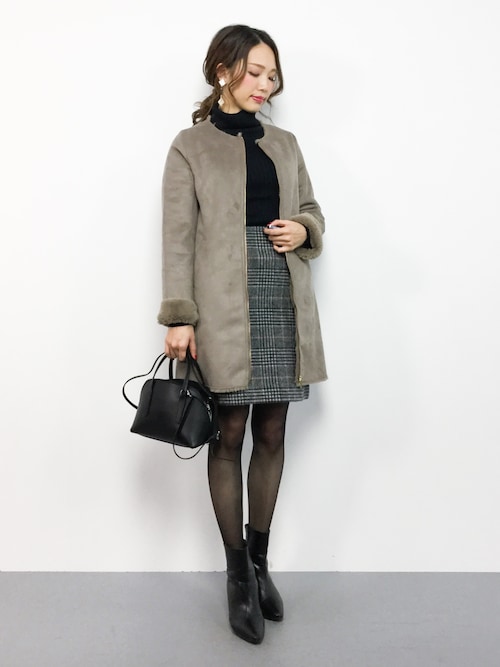 Momoko Zozotown Urban Research Sonny Labelのムートンコートを使ったコーディネート Wear