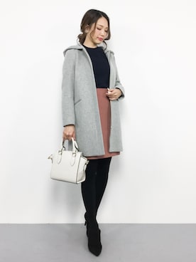 「NATURAL BEAUTY BASIC（ナチュラルビューティーベーシック）のアイテム（その他アウター）」を使った、momokoさん（レディース・165cm）の冬コーディネート