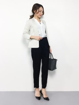 「通勤コーデ」｜「アイテム（つなぎ/オールインワン）」を使った、momokoさん（レディース・165cm）の冬コーディネート