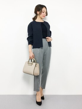 「SENSE OF PLACE by URBAN RESEARCH（センスオブプレイスバイアーバンリサーチ）のCARREMAN テーパードパンツ（その他パンツ）」を使った、momokoさん（レディース・165cm）の冬コーディネート