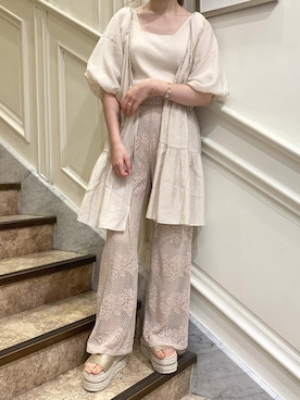 「レースパンツ」｜「アイテム（チュニック）」を使った、seikaさん（レディース・153cm）の夏コーディネート