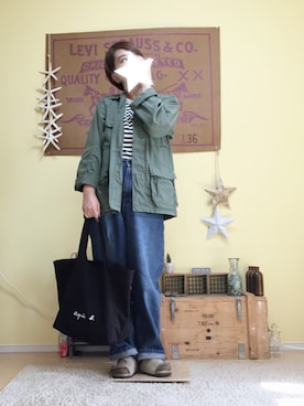 「ROTHCO（ロスコ）のアイテム（ブルゾン）」を使った、aoiさん（レディース・158cm）の秋コーディネート