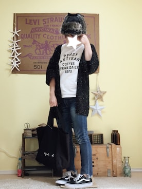 「Ungrid（アングリッド）のインディゴフレイドヘムストスリ（デニムパンツ）」を使った、aoiさん（レディース・158cm）の秋コーディネート