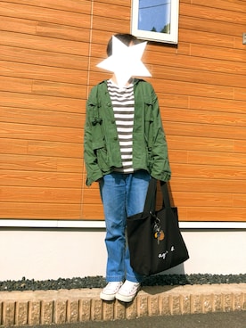 「ROTHCO（ロスコ）のアイテム（ブルゾン）」を使った、aoiさん（レディース・158cm）の春コーディネート