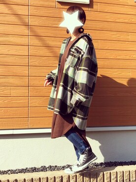 「Ungrid（アングリッド）のインディゴフレイドヘムストスリ（デニムパンツ）」を使った、aoiさん（レディース・158cm）の秋コーディネート