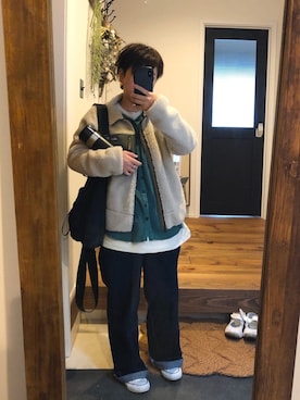 「antiqua」｜「アイテム（ブルゾン）」を使った、aoiさん（レディース・159cm）の秋コーディネート
