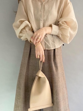 「Ciki（シキ）のアイテム（アクセサリー）」を使った、橘 ひろなさん（レディース・169cm）の春コーディネート