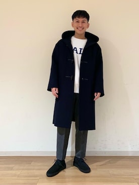 「BEAUTY&YOUTH UNITED ARROWS（ビューティーアンドユースユナイテッドアローズ）のアイテム（ダッフルコート）」を使った、松田 雅王さん（メンズ・170cm）の秋コーディネート