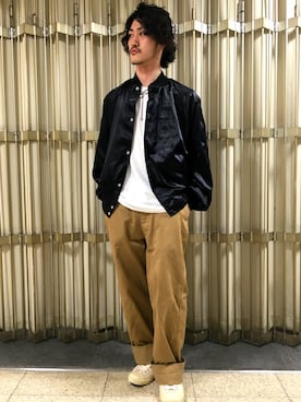 「ロールアップ」｜「アイテム（ブルゾン）」を使った、Akinori Iwataさん（メンズ・167cm）の夏コーディネート