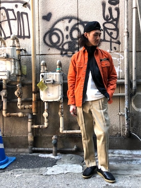 「Ahe'hee（アヘヘ）のアイテム」を使った、Akinori Iwataさん（メンズ・167cm）の春コーディネート