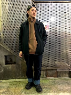 「uncut bound」｜「アイテム（スウェット）」を使った、Akinori Iwataさん（メンズ・167cm）の冬コーディネート