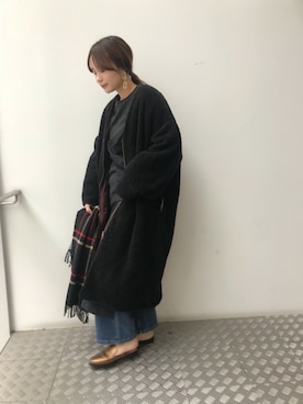 「Wrangler（ラングラー）のアイテム（その他アウター）」を使った、nano・universe press天本さん（レディース・162cm）の秋コーディネート