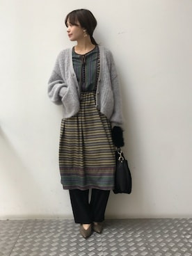 nano・universe press天本さん（レディース・162cm）の秋コーディネート