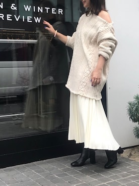 「R JUBILEE（アールジュビリー）のアイテム」を使った、nano・universe press天本さん（レディース・162cm）の夏コーディネート