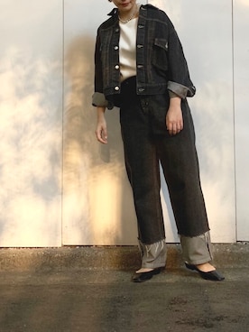 「SERGE de bleu（サージ）のアイテム」を使った、nano・universe press天本さん（レディース・162cm）の冬コーディネート