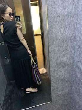 「アイテム（トートバッグ、その他）」を使った、nano・universe press天本さん（レディース・162cm）の夏コーディネート