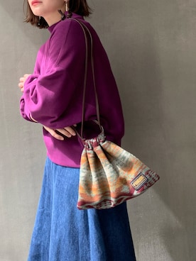 「PENDLETON（ペンドルトン）のアイテム（バッグ）」を使った、nano・universe press天本さん（レディース・162cm）の秋コーディネート