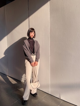 「MUJI」｜「アイテム（その他アウター）」を使った、Joanne さん（レディース・154cm）の秋コーディネート