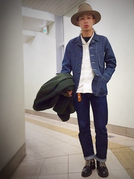 「hat」｜「アイテム（ブルゾン）」を使った、s.mizushimaさん（メンズ・170cm）の冬コーディネート