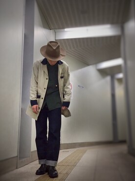 「schott（ショット）のアイテム（ステンカラーコート）」を使った、s.mizushimaさん（メンズ・170cm）の春コーディネート