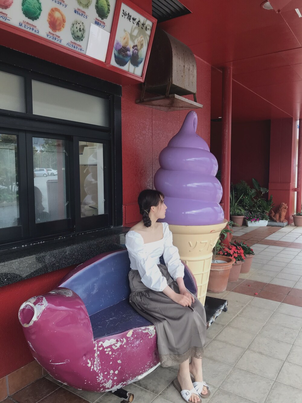 「EDIT. FOR LULUのタフタ パフスリーブトップ◆（シャツ/ブラウス、ホワイト系）」を使った、creamさん（レディース・168cm）の春コーディネートの1枚目の写真
